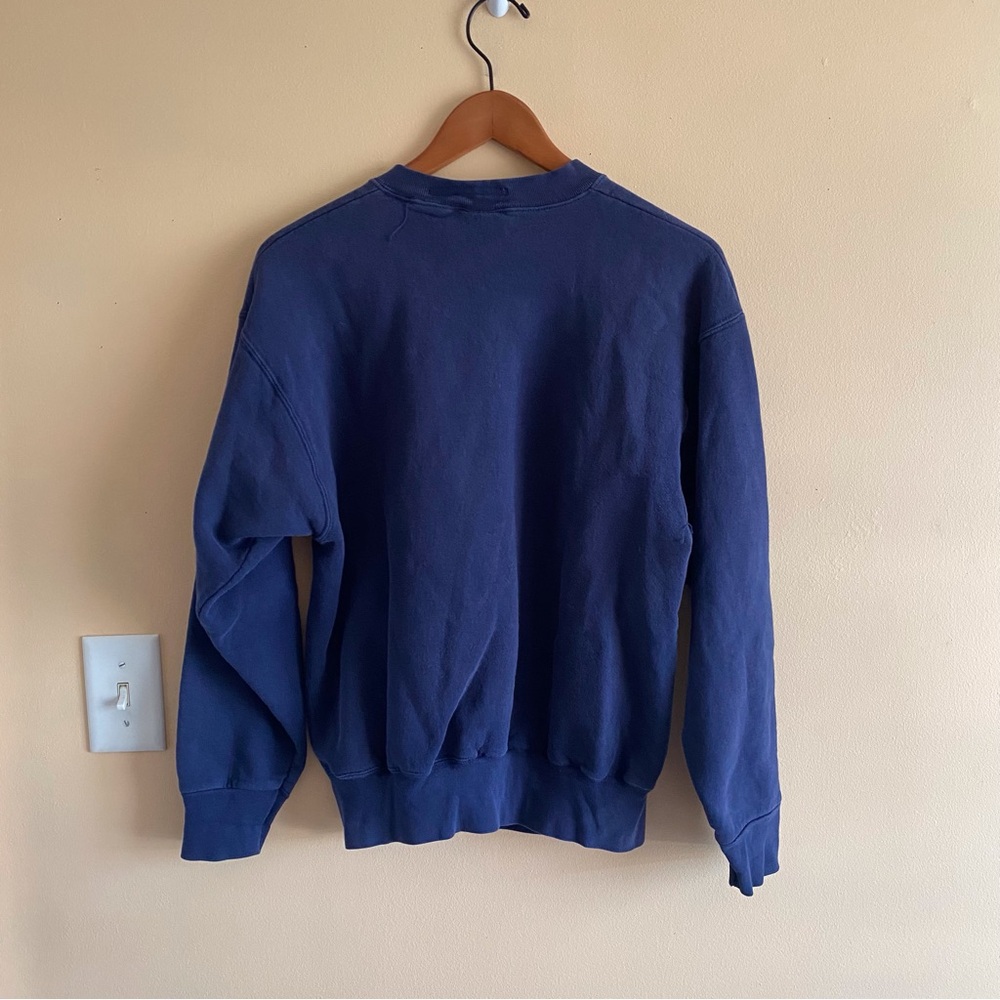 90s Streets of St. John’s Newfoundland Graphic Sweatshirt Size Small Blue Granny - Picture 3 of 15